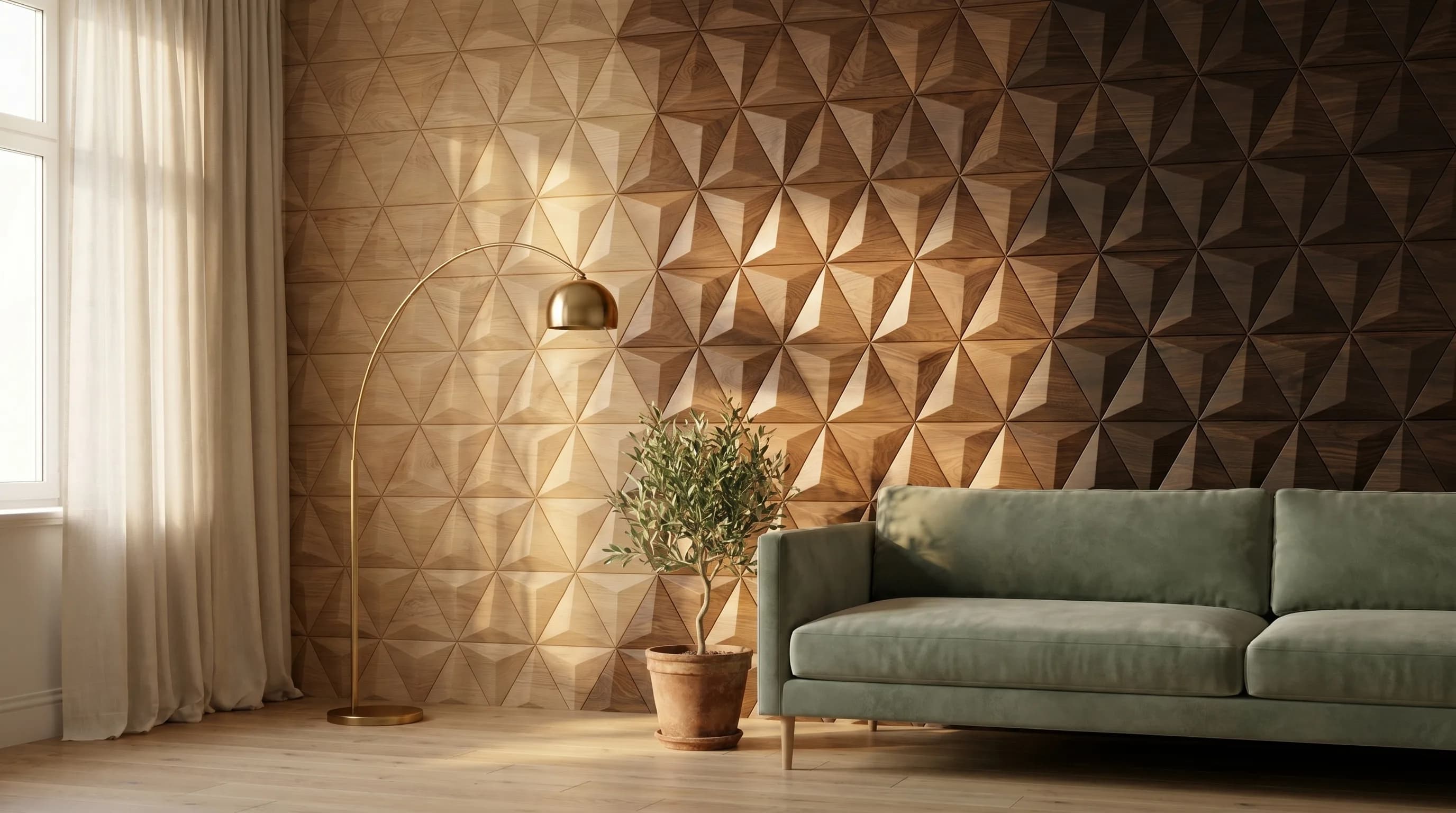 Edge-kolleksjonen — Pyramid-panel i massiv eik